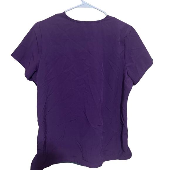 Womens Scrub Top Lot of 2 sz M Purple Natural Uniforms & Grey's Anatomy - Picture 10 of 10